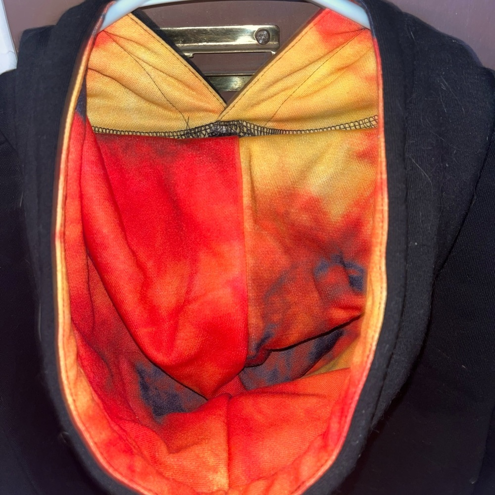 Black and Orange Tie Dye Illenium Unisex Sweatshirt - Picture 3 of 4